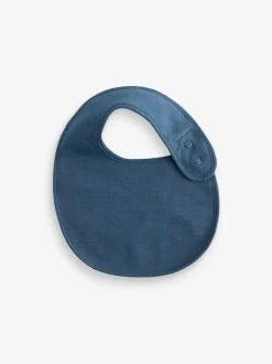 Slabbetjes|Next Blauw - Verpakking van 5 babyslabbetjes van 100% katoen