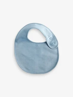 Slabbetjes|Next Blauw - Verpakking van 5 babyslabbetjes van 100% katoen