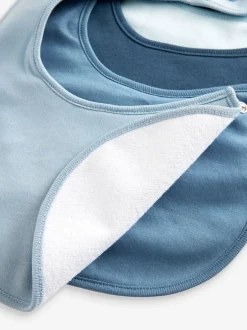 Slabbetjes|Next Blauw - Verpakking van 5 babyslabbetjes van 100% katoen