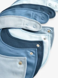 Slabbetjes|Next Blauw - Verpakking van 5 babyslabbetjes van 100% katoen