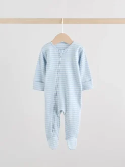Multipacks|Babypakjes En Babypyjama's|Next Blauw - Verpakking van 3 babypyjama's met tweewegrits (0-2jr)