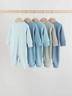 Babypakjes En Babypyjama's|Next Blauw - Verpakking van 5 babyslaappakjes met tweewegrits (0 mnd - 3 jr)