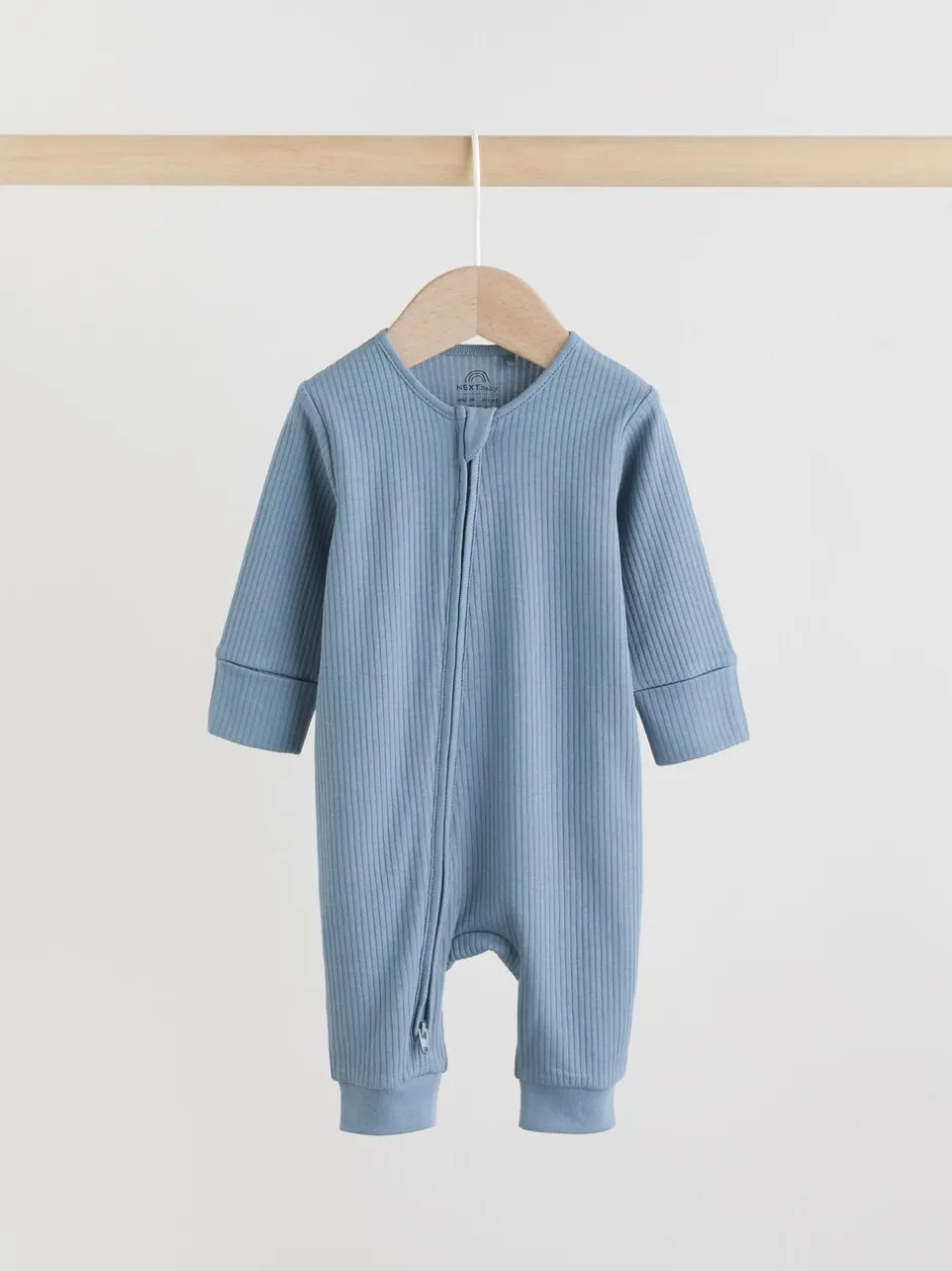 Babypakjes En Babypyjama's|Next Blauw - Verpakking van 5 babyslaappakjes met tweewegrits (0 mnd - 3 jr)