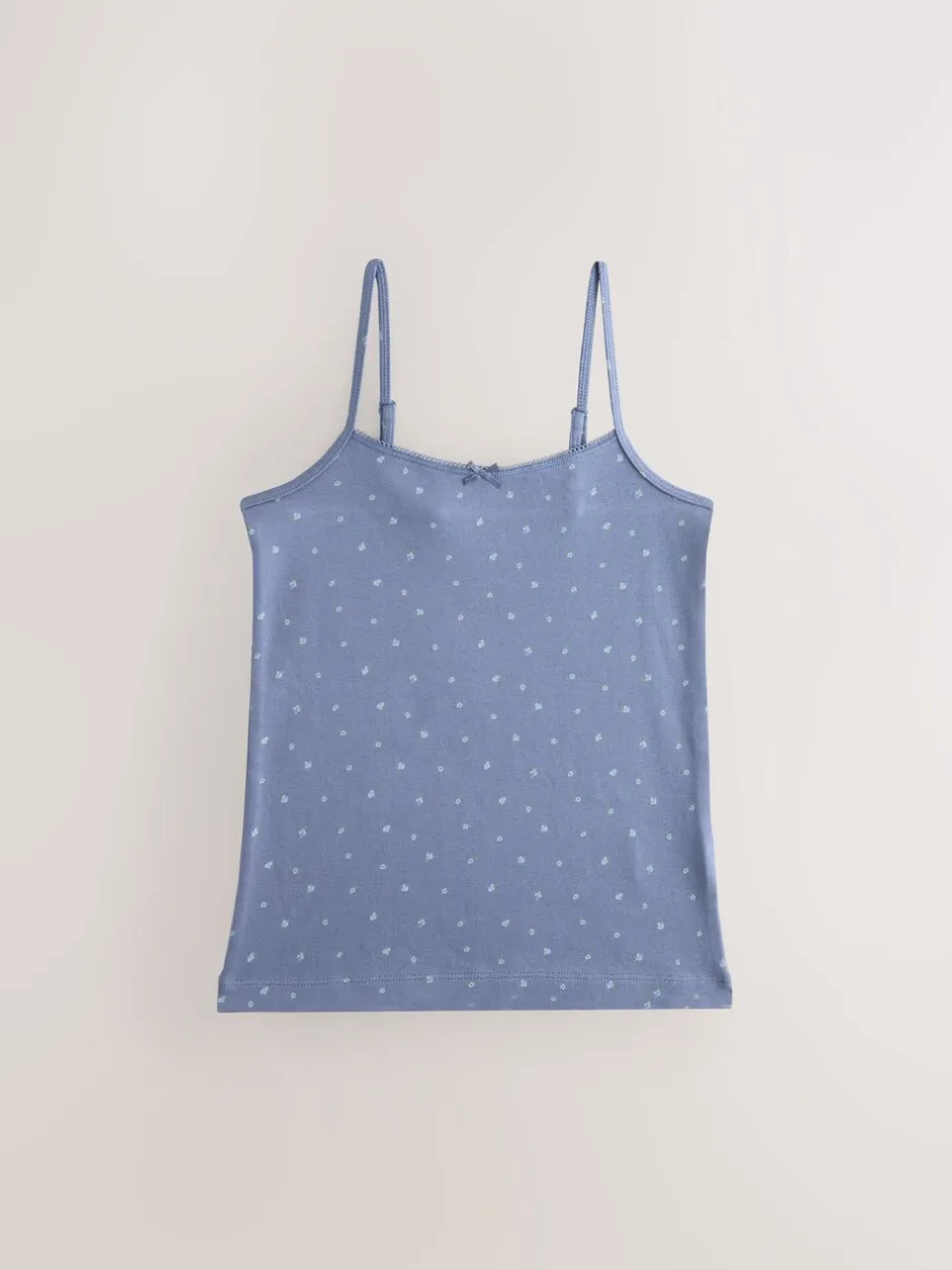 Alle Ondergoed|Tops*Next - Verpakking van 3 cami topjes met bandjes en print (1,5 - 16 jr) Blauw