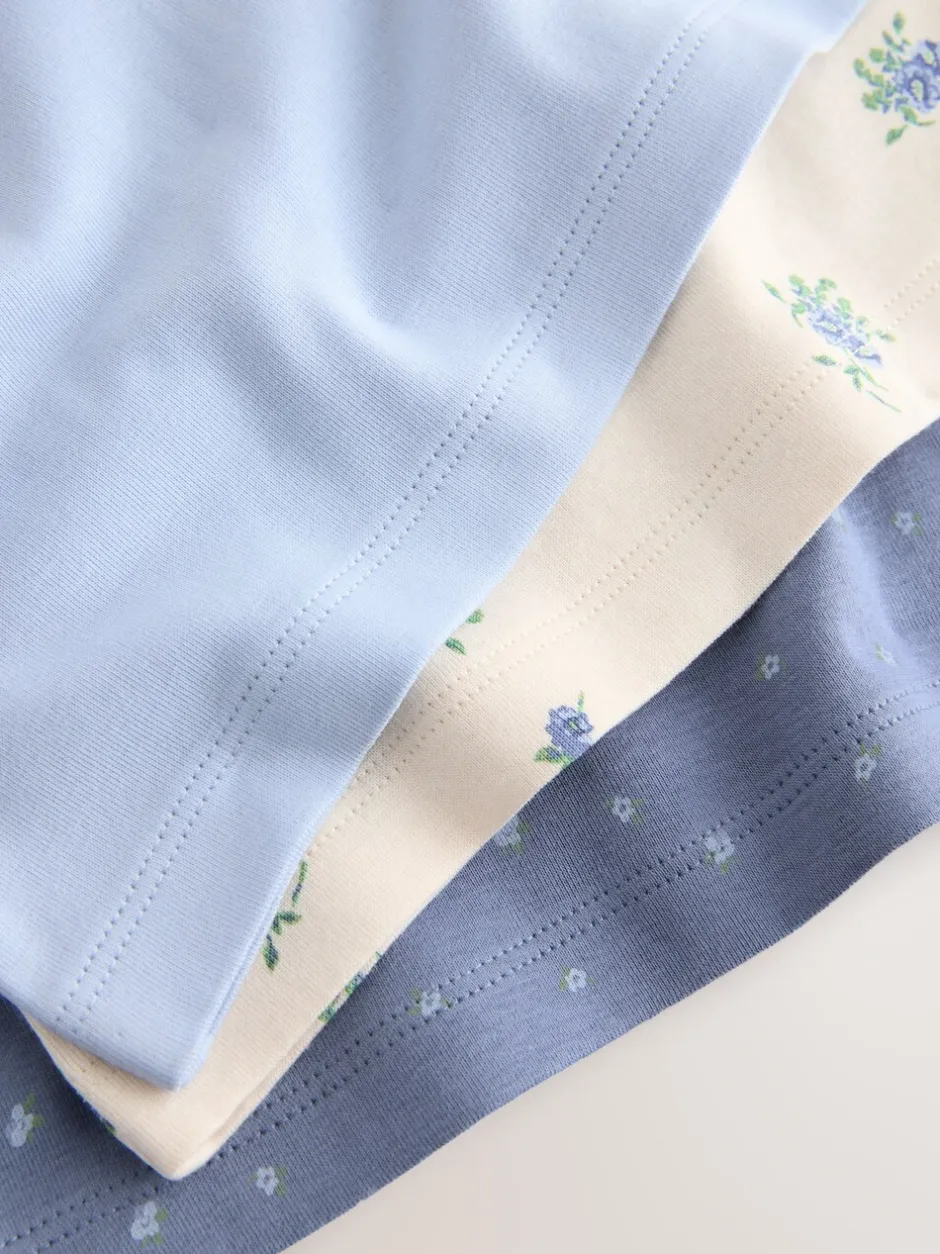 Alle Ondergoed|Tops*Next - Verpakking van 3 cami topjes met bandjes en print (1,5 - 16 jr) Blauw