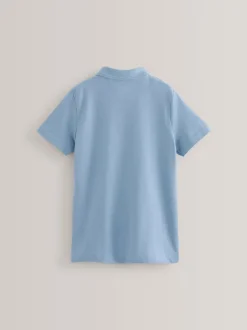 Schoolkleding|Next - Verpakking van 5 katoenen poloshirts met korte mouwen voor school (3-16jr) Blauw