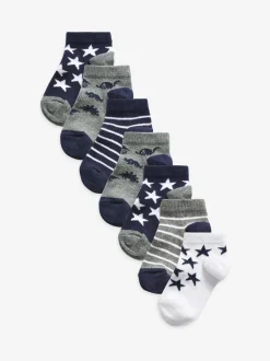 Sokken*Next Blauw - Verpakking van 7 paar sneakersokken met hoog aandeel katoen