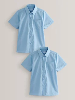 Shirts*Next - Verpakking van 2 schooloverhemden met korte mouwen (3-17jr) Blauw