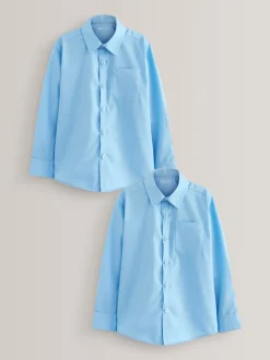 Shirts*Next - Verpakking van 2 schooloverhemden met lange mouwen (3-17jr) Blauw