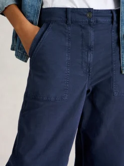 Broeken*White Stuff - Twister Chino Wide Leg Trousers Blauw