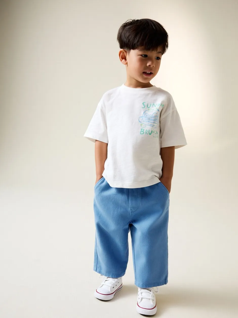 Broeken En Chino's*Next Blauw - Wijde broek met elastische taille (3mnd-7jr)