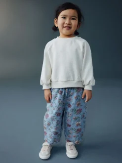 Jeans En Joggingbroeken|Jeans*Next - Pullon Barrel Jeans (3mths-7yrs) Blauw bloemenprint