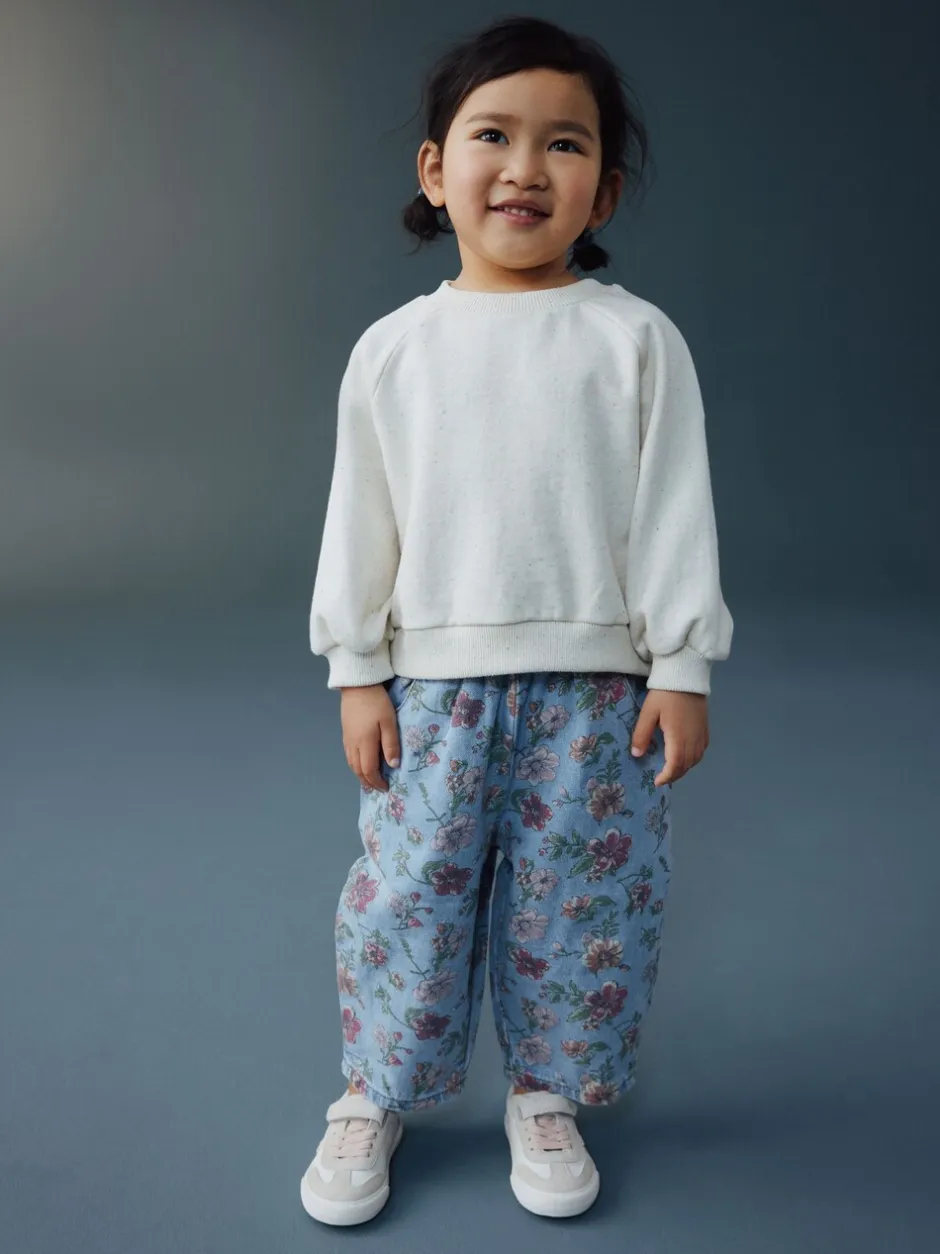 Jeans En Joggingbroeken|Jeans*Next - Pullon Barrel Jeans (3mths-7yrs) Blauw bloemenprint