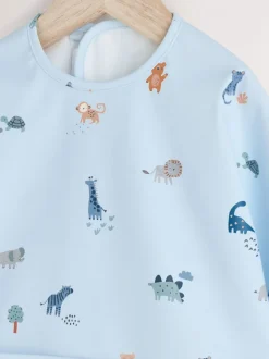 Slabbetjes*Next Blauw Dino Jungle - Slabbetje met mouwen voor spenen en voeden