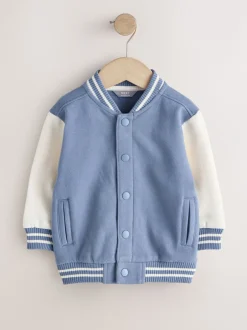 Jassen, Jacks En Kinderwagenpakjes|Jassen En Jacks|Next - Jersey bomberjack (3mnd -7jr) Blauw en ecru