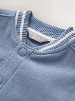 Jassen, Jacks En Kinderwagenpakjes|Jassen En Jacks|Next - Jersey bomberjack (3mnd -7jr) Blauw en ecru