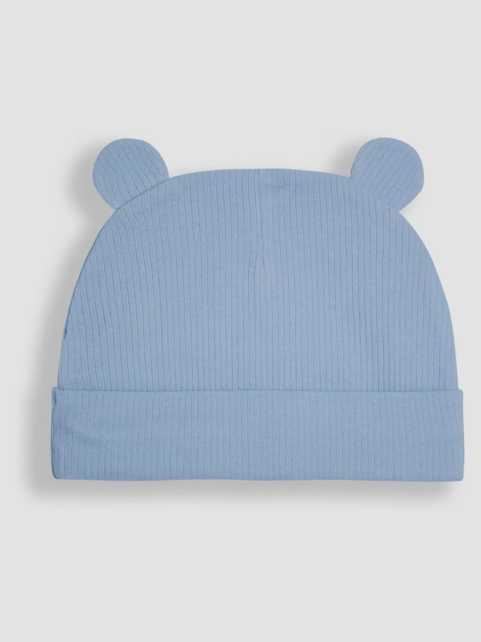 Mutsjes En Antikrabwantjes|Mutsen, Handschoenen En Sjaals*Jojo Maman Bébé - - 2 Babymutsen Blauw geribbeld