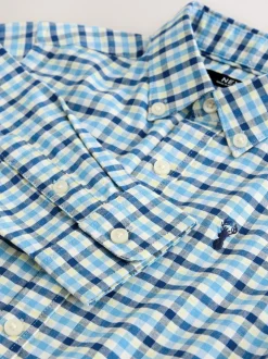 Shirts|Next Blauw geruit - Oxford overhemd (3-16 jr)
