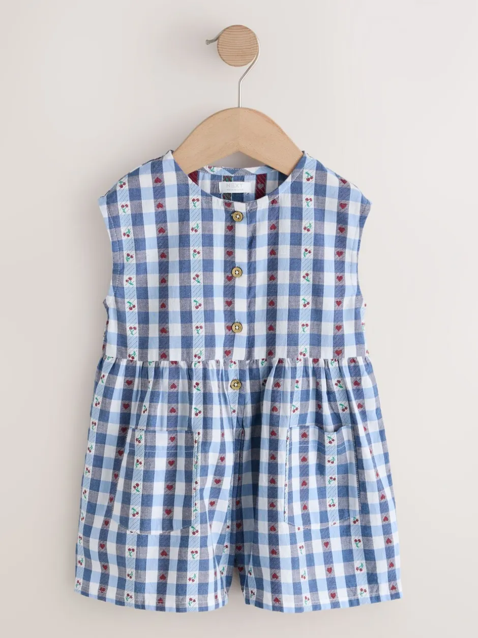 Jumpsuits En Playsuits|Next - Trapeze Playsuit (3mths-7yrs) Blauw geruit