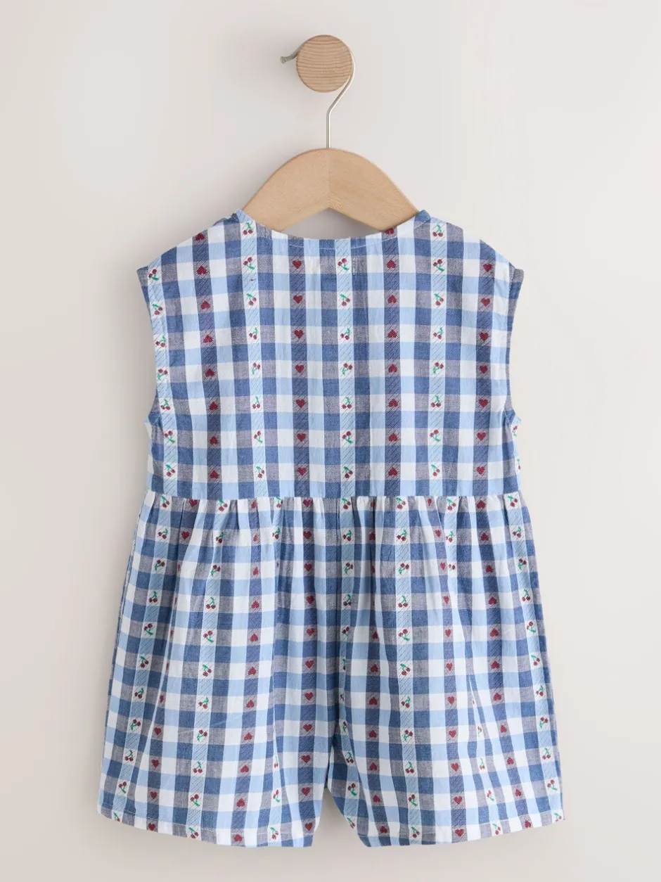 Jumpsuits En Playsuits|Next - Trapeze Playsuit (3mths-7yrs) Blauw geruit