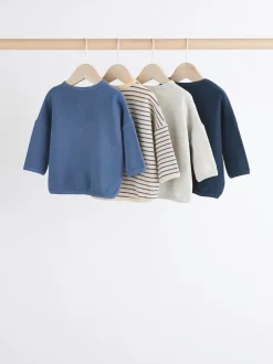 Tops|T-Shirts*Next - Baby T-shirts met lange mouwen 4 stuks (0mnd-2jr) Blauw gestreept