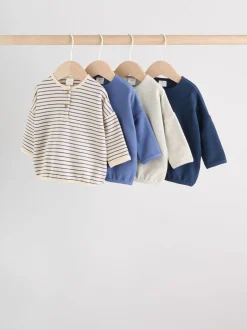 Tops|T-Shirts*Next - Baby T-shirts met lange mouwen 4 stuks (0mnd-2jr) Blauw gestreept