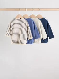 Tops|T-Shirts*Next - Baby T-shirts met lange mouwen 4 stuks (0mnd-2jr) Blauw gestreept