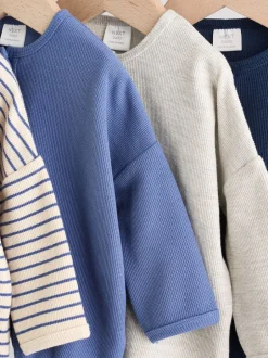 Tops|T-Shirts*Next - Baby T-shirts met lange mouwen 4 stuks (0mnd-2jr) Blauw gestreept