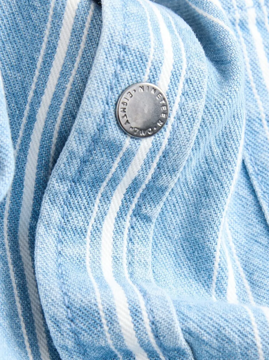 Shirts*Next Blauw gestreept - Denim overhemd met lange mouwen (3 mnd - 7 jr)