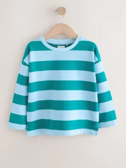 Tops|T-Shirts*Next - Getextureerde top met lange mouwen (3-16jr) Blauw gestreept