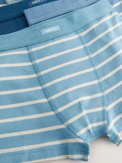Ondergoed*Next Blauw gestreept - Set van 7 boxershorts met zachte tailleband (2-16 jr)