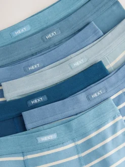Ondergoed*Next Blauw gestreept - Set van 7 boxershorts met zachte tailleband (2-16 jr)