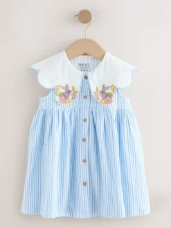 Jurken|Jurken|Next - Zomerjurk met kraag (3mnd -7jr) Blauw gestreept