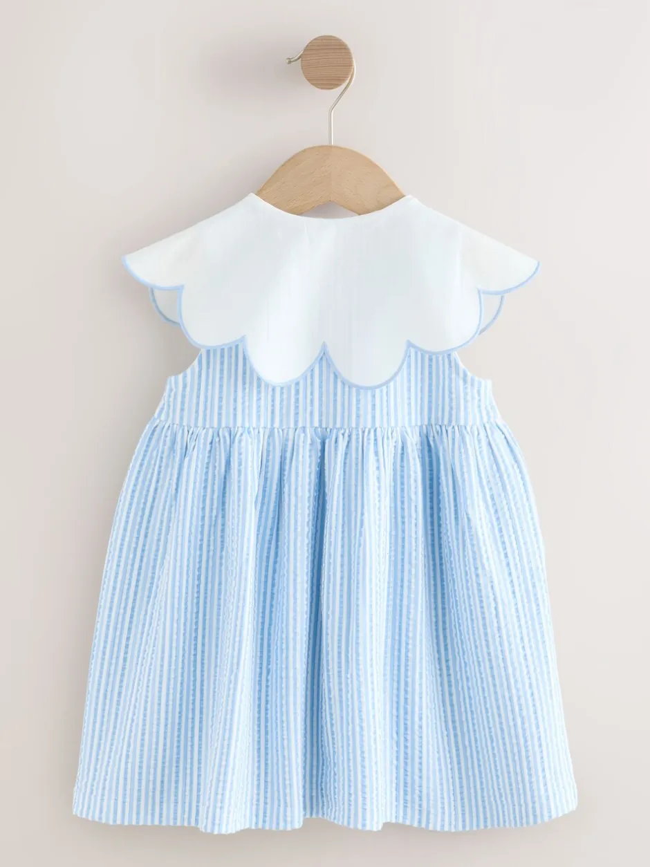 Jurken|Jurken|Next - Zomerjurk met kraag (3mnd -7jr) Blauw gestreept