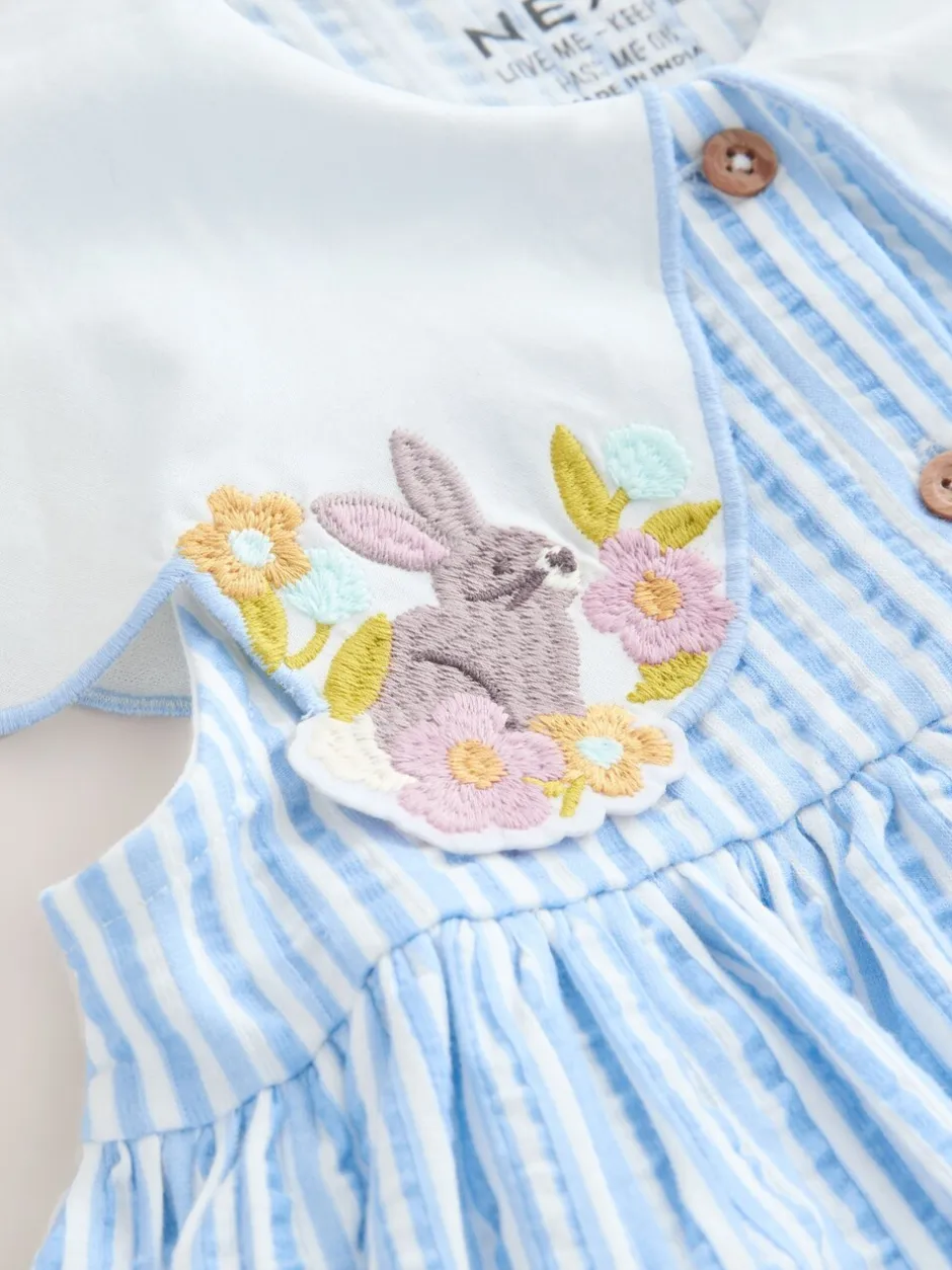 Jurken|Jurken|Next - Zomerjurk met kraag (3mnd -7jr) Blauw gestreept