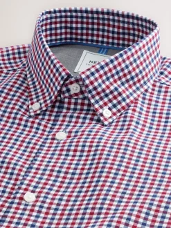 Formele Overhemden|Shirts|Next - Set van 2 stuks strijkvrije Oxford-overhemden Blauw gingham/rood gingham