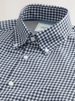 Formele Overhemden|Shirts|Next - Set van 2 stuks strijkvrije Oxford-overhemden Blauw gingham/rood gingham
