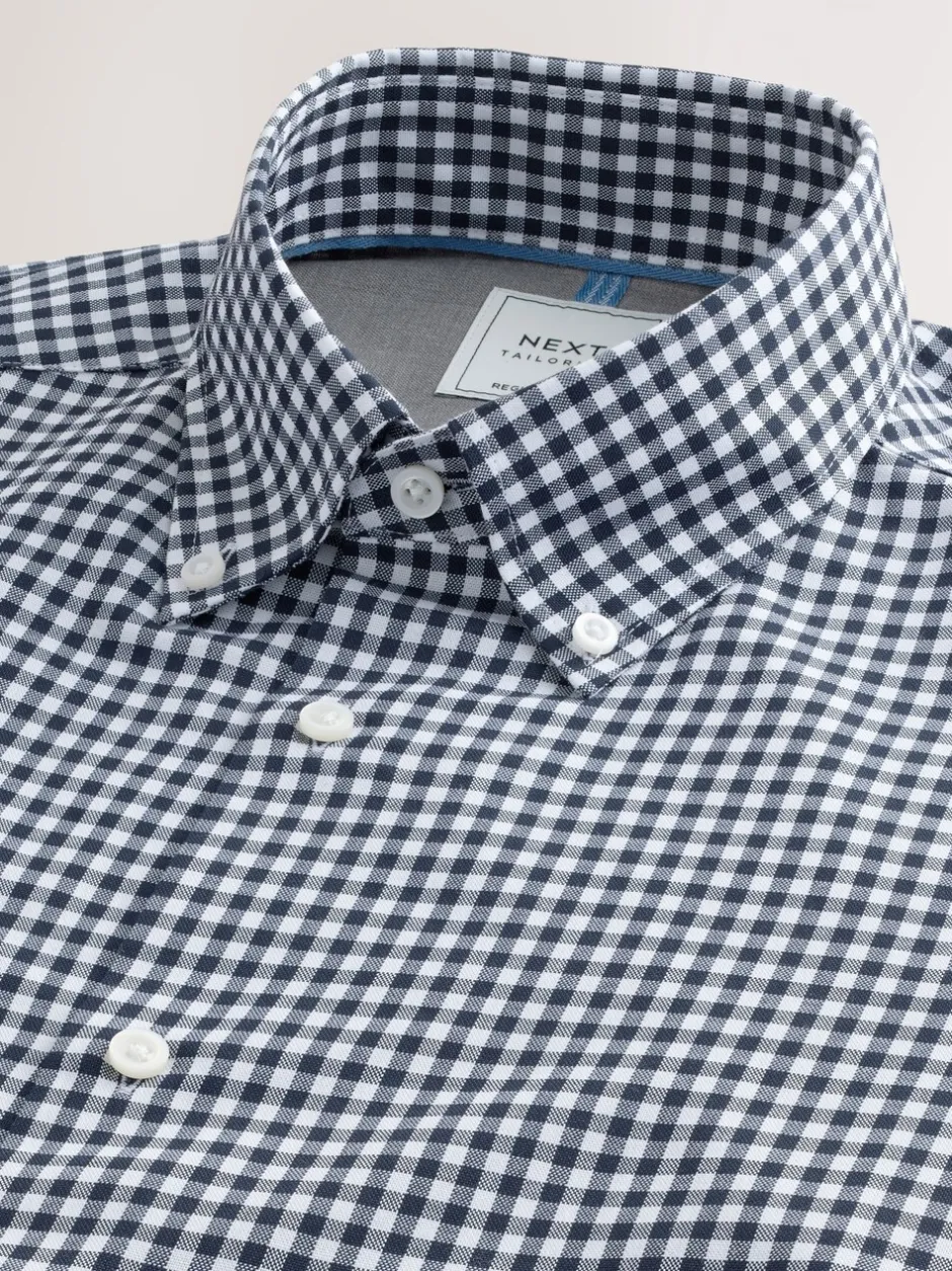 Formele Overhemden|Shirts|Next - Set van 2 stuks strijkvrije Oxford-overhemden Blauw gingham/rood gingham