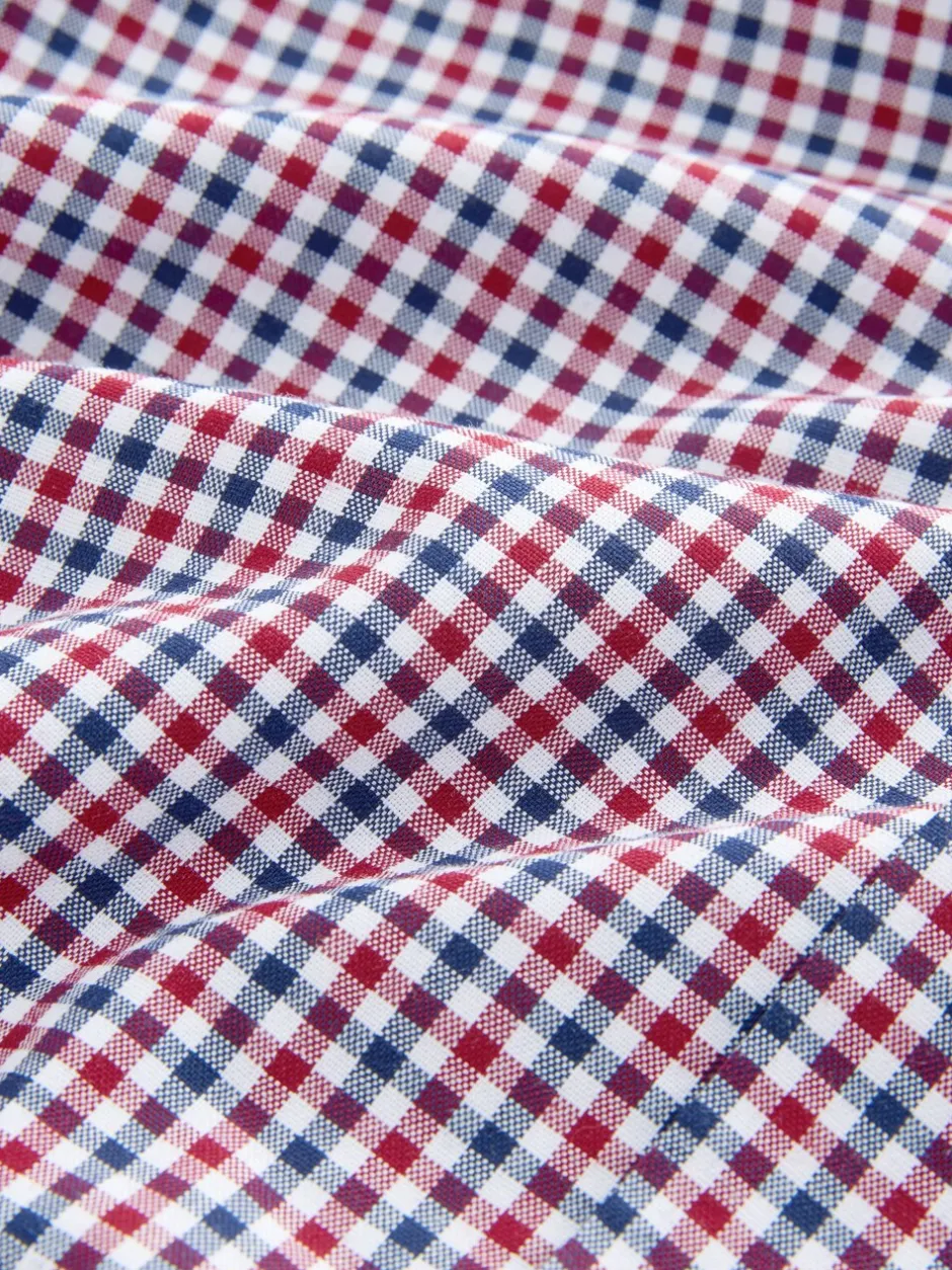Formele Overhemden|Shirts|Next - Set van 2 stuks strijkvrije Oxford-overhemden Blauw gingham/rood gingham