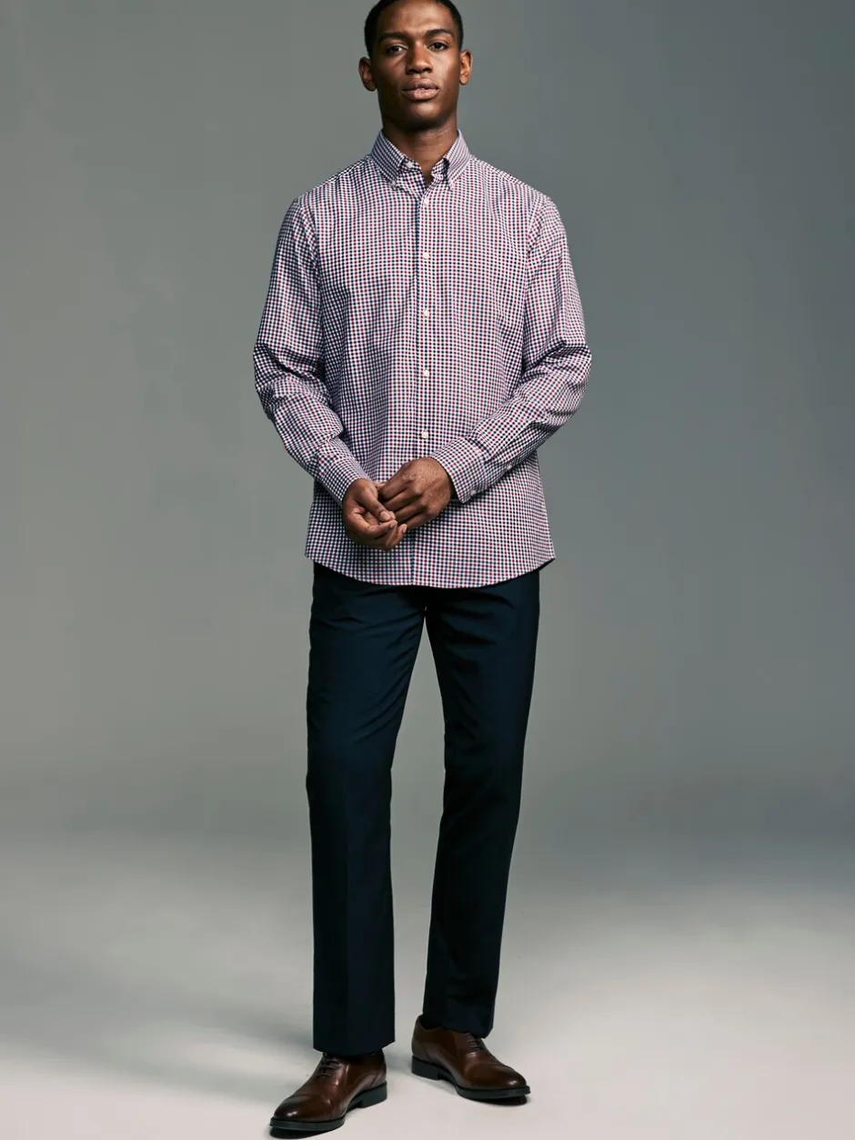 Formele Overhemden|Shirts|Next - Set van 2 stuks strijkvrije Oxford-overhemden Blauw gingham/rood gingham