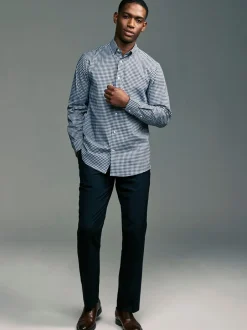 Formele Overhemden|Shirts|Next - Set van 2 stuks strijkvrije Oxford-overhemden Blauw gingham/rood gingham