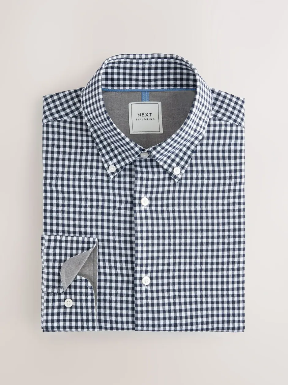 Formele Overhemden|Shirts|Next - Set van 2 stuks strijkvrije Oxford-overhemden Blauw gingham/rood gingham