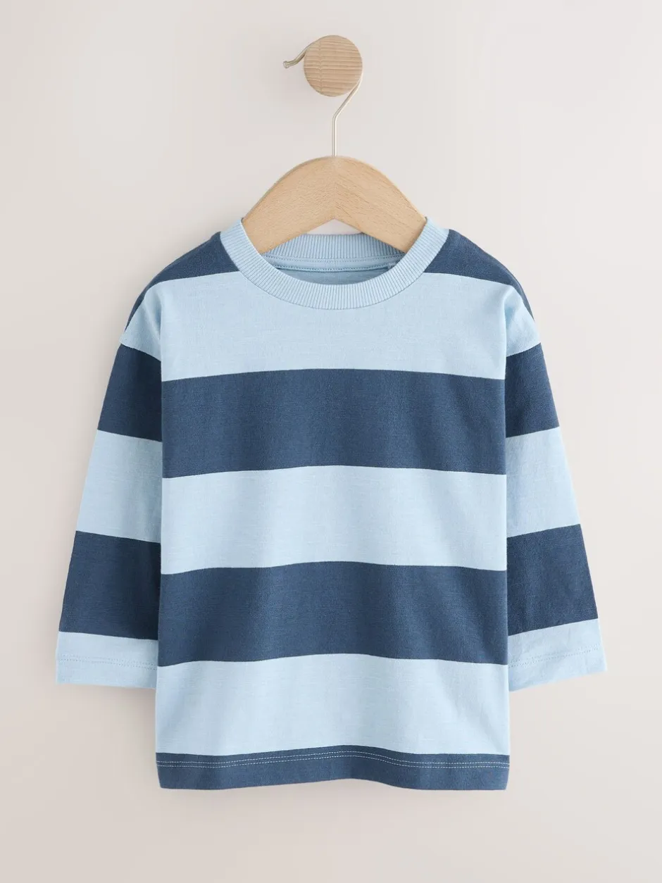 Tops|T-Shirts*Next Blauw graafmachine - Set van 3 T-shirts met grafische print en lange mouwen (3mnd-7jr)