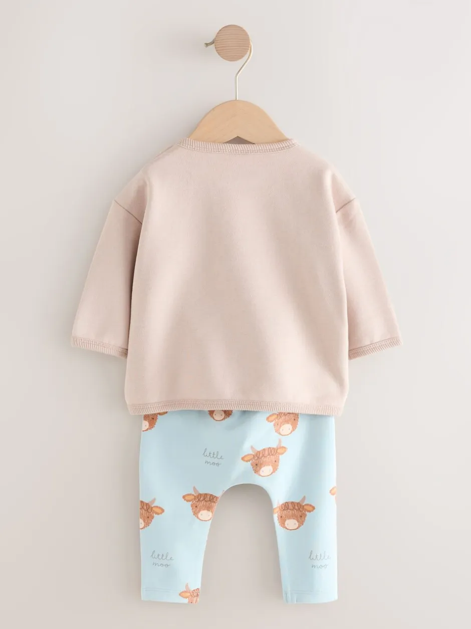 Sets En Combisets|Truien En Breisels*Next - Set met baby-sweatshirt en legging (0mnd-3jr) Blauw Hamish