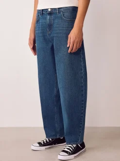 Jeans*Next - Barrel Fit - Vintage wash denim jeans Blauw Klassiek Vintage
