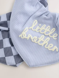 Slabbetjes|Next - Verpakking met 2 babyslabbetjes Blauw Little Brother