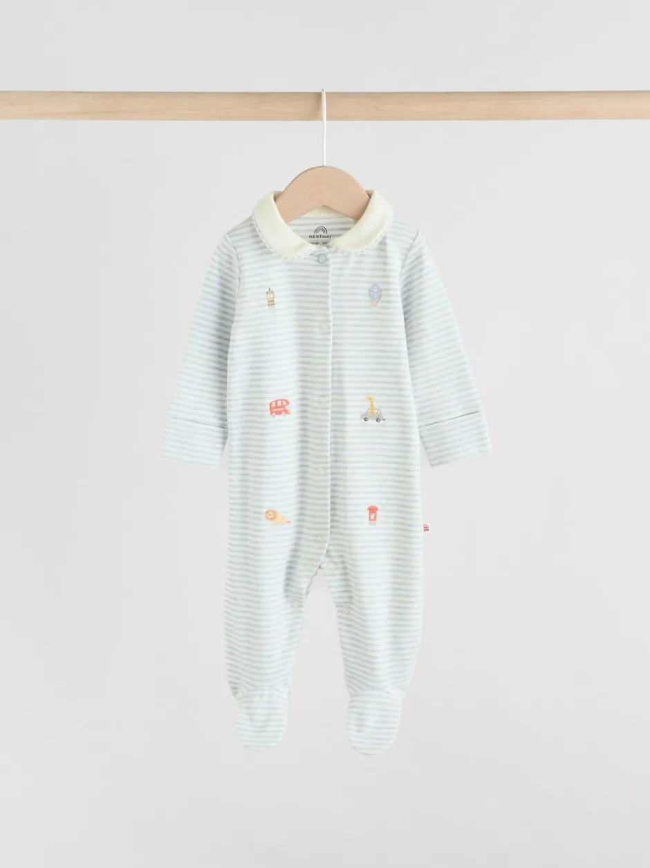 Babypakjes En Babypyjama's|Next - Verpakking van 3 babypyjama's (0-2jr) Blauw London