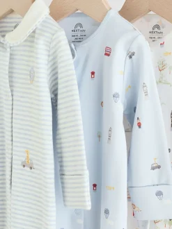 Babypakjes En Babypyjama's|Next - Verpakking van 3 babypyjama's (0-2jr) Blauw London