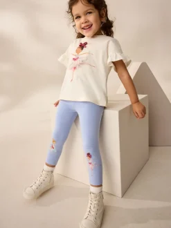 Broeken En Leggings*Next - Versierde leggings (3 mnd-7 jr) Blauw met ballerina