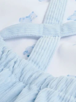 Rompertjes En Tuinbroeken|Sets En Outfits*Next Blauw met beren - Corduroy bretelbroeken en Bodysuit set (0mnd-2jr)